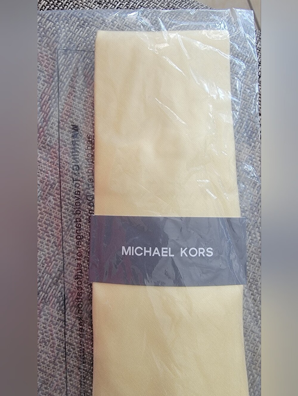 Michael Kors Men's Solid Yellow Tie - Picture 8 of 8